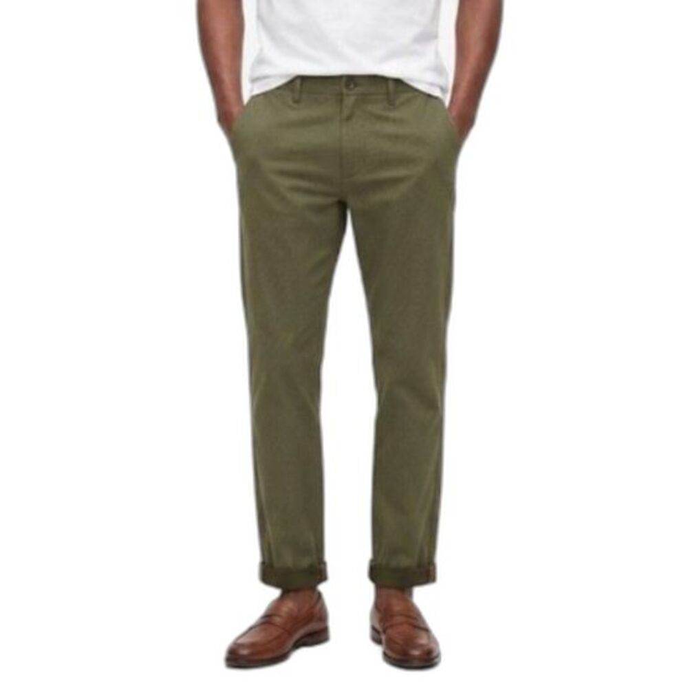 Banana Republic Men's Aiden Olive Green Flat Front Chino Pants Size 38 X 32